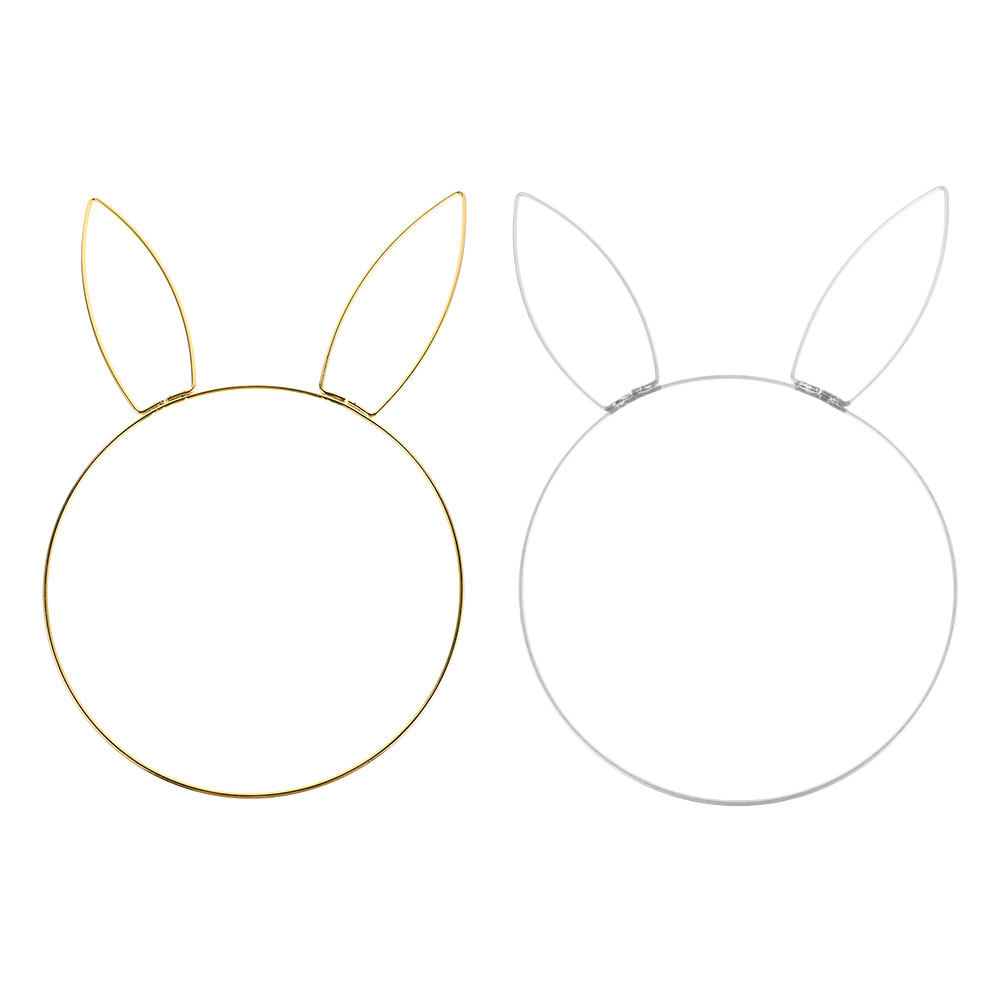 Wreath Form Wire - 2 ชิ้น ห่วงโลหะรูปวงกลมสำหรับทำพวงหรีดหางกระต่าย