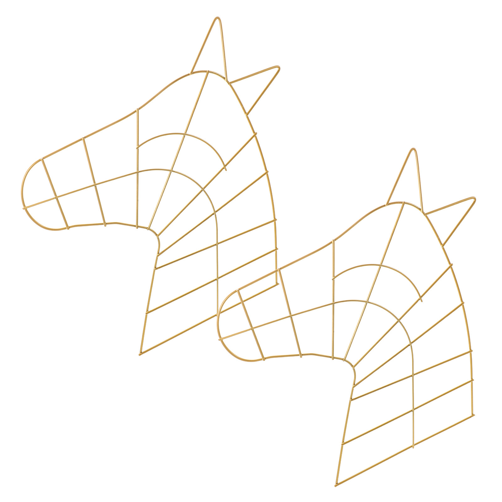 Wreath Form Wire - 2 ชิ้น โครงพวงหรีดโลหะ หัวม้าสีทอง ห่วงลวดสำหรับพวงหรีดคริสต์มาส DIY