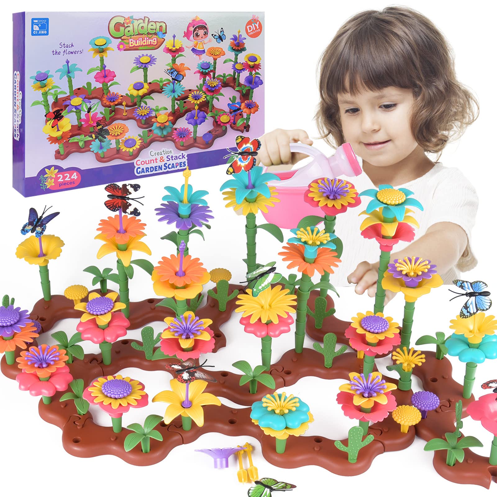 Supply For Florist - ปลูกจินตนาการของพวกเขาด้วยของเล่นสร้างสวนดอกไม้เพื่อการศึกษา STEM - ของขวัญที่สมบูรณ์แบบสําหรับเด็กชายและเด็กหญิงอายุ 3-7 ปี!