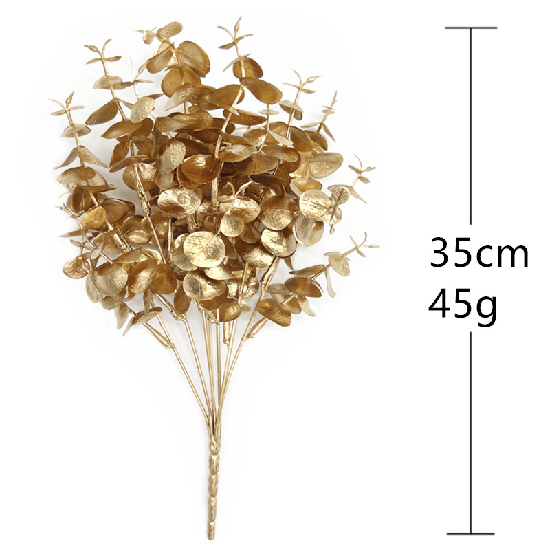 ดอกไม้ประดิษฐ์สีทองสีเงิน ใบไม - Dried Flower Bunch บทวิจารณ์และราคา