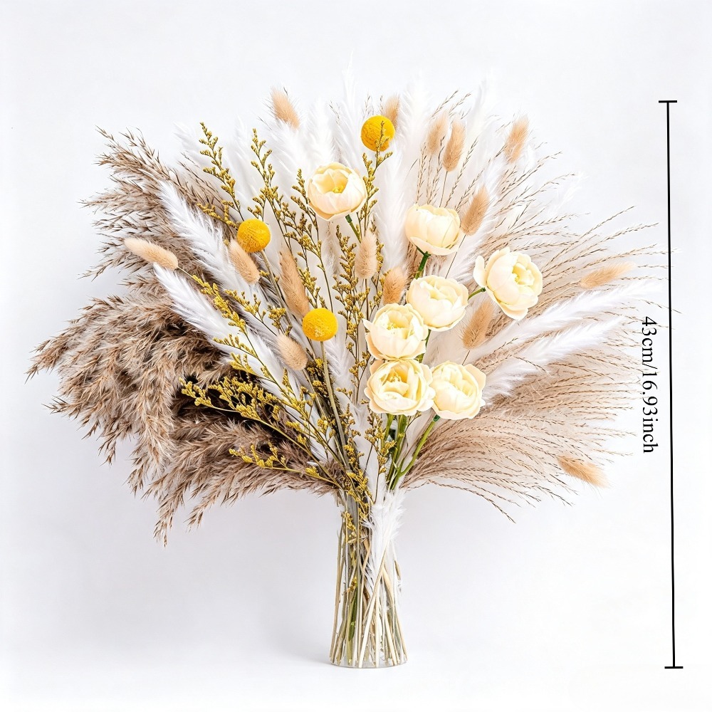 ช่อดอกไม้แห้งผสม, แพมพัสกราส,  - Dried Flower Bunch บทวิจารณ์และราคา