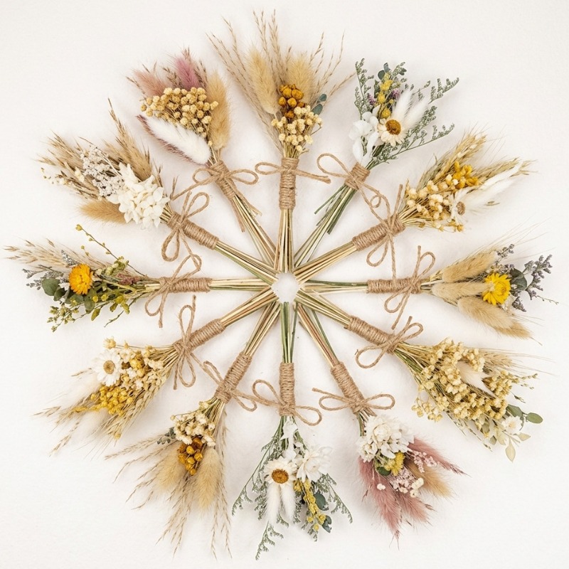 ช่อดอกไม้แห้งขนาดเล็ก ธรรมชาติ - Dried Flower Bunch บทวิจารณ์และราคา